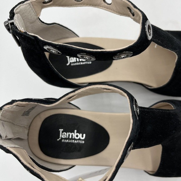 Jambu Sandals Suede Sheila Block High Heel Shoe - Picture 4 of 12